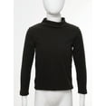 thumbnail image 3 of XUNZOO Kids Boys Girls Solid Color Thermal Underwear Tops Turtleneck Baselayer Warm T-Shirt Long Black 130, 3 of 6