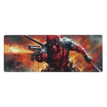 For Deadpool Cartoon Large Gaming Mouse Pad, Stitched Edge Waterproof Desk Mat, Non-Slip Rubber Base Computer Keyboard Mouse Pad for Office and Home Use - 31.5x13.8 Inches