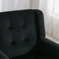 thumbnail image 5 of Modern Accent Chair, Upholstered Button Tufted Armchair, Linen Fabric Sofa Chairs, Ergonomics Accent Chair, Living Room Chair, Bedroom Chair, Home Chair with Black Legs for Bedroom, Black, 5 of 7