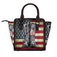 thumbnail image 2 of Zufioo Veterans Day1 Print Leather Rivet Shoulder Bag, Microfiber PU Leather Adjustable Shoulder Strap Handbag, Ideal Gift for Women-One Size, 2 of 6