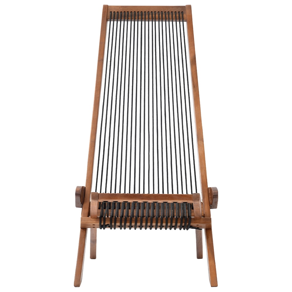 Lowestbest Outdoor Lounge Chair, Folding Rope Wooden Chair for Indoor and Outdoor Terrace Garden Pool, Low-Shaped Acacia Wooden Chair, Brown Lowestbest Outdoor Lounge Chair, Folding Rope Wooden Chair for Indoor and Outdoor Terrace Garden Pool, Low-Shaped Acacia Wooden Chair, Brown