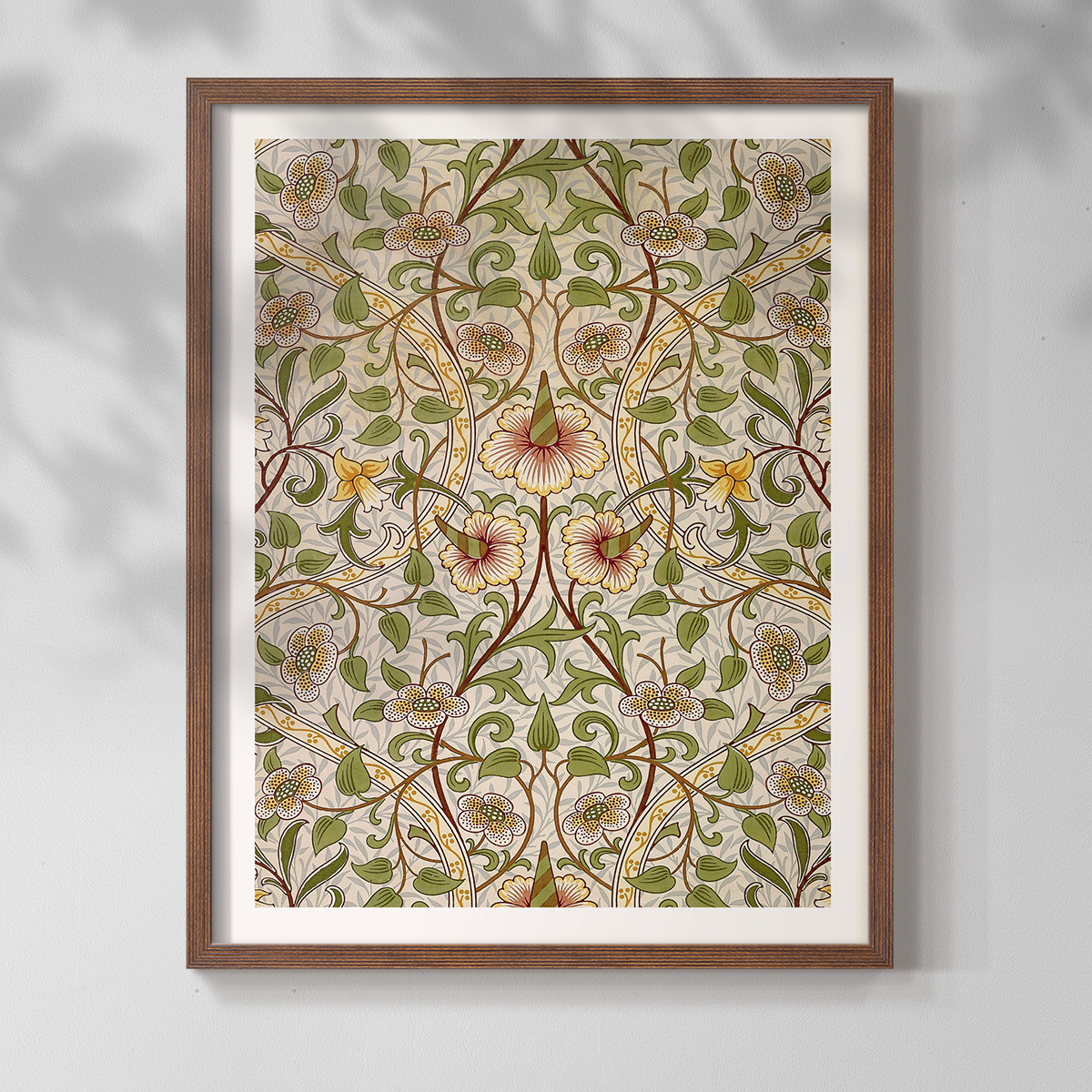 Vintage Abstract Print XXXIV - 10in. x 8in. Vintage Framed Print in Walnut Wood Frame