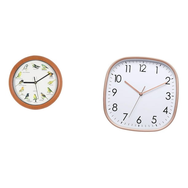 Reloj de pared,Reloj de pared con pájaro cantor Relojes de pared con pájaros,Relojes de pájaros con sonido Reloj decorativo que canta,Reloj de pared,Reloj de pared digital grande y sencillo