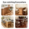 thumbnail image 4 of Usaint 27" 360° Swivel Counter Height Bar Stools Set of 2, Upholstered with Backrest and Sturdy Rubberwood Legs for Kitchen Island, Breakfast Bar,Beige, 4 of 12