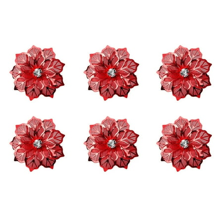 

Manwang Elegant Napkin Ring 6pcs/set Hollow Flower Napkin Ring Stainless Steel Dinner Napkin Holder Wedding Party Supplies