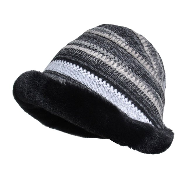 Gorro de pescador mullido, grueso y suave, a la moda, para invierno, cálido, para niñas y mujeres (C)