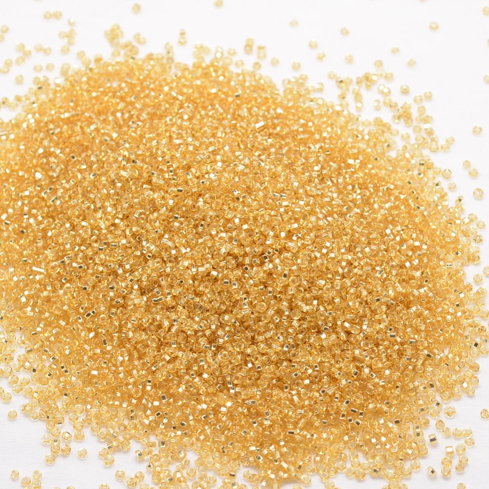 1pound 6/0 Round Glass Seed Beads Silver Lined Square Hole Transparent Colours Goldenrod 3.6~4.0mm Hole: 1.2mm about 5000pcs/pound