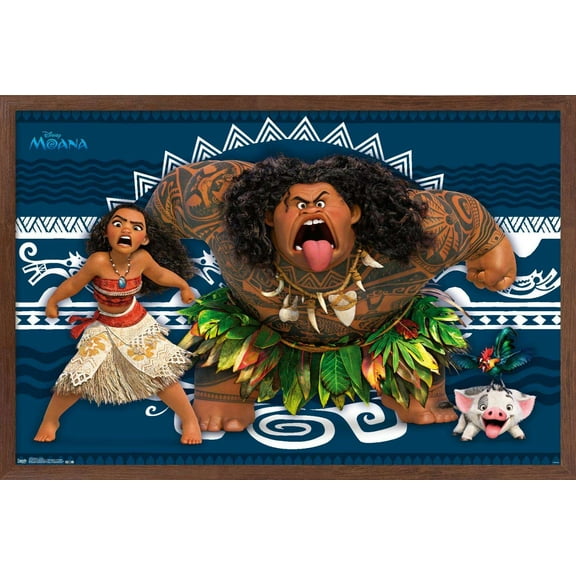 Disney Moana - Faces Wall Poster, 14.725" x 22.375", Framed