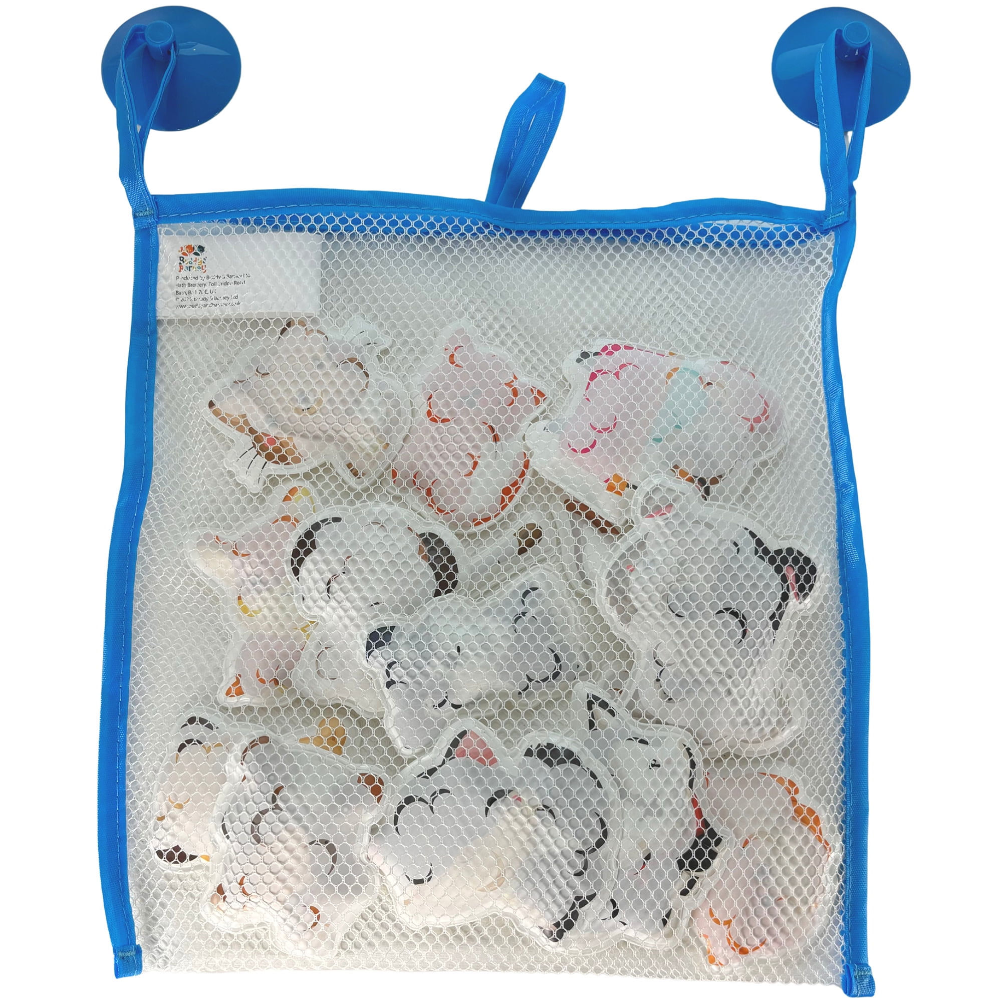 Buddy & Barney: Bath Time Stickers - Muddy Paws - 15 Color-Changing Foam Pieces, Dog & Cat Characters, Suction Cup Mesh Bag, Water Play Toy, Kids 3+