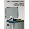 10 Gallon Stainless Steel Dual Compartment Trash Can with Removable