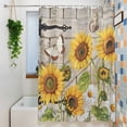 thumbnail image 3 of Farm Flowers Extra Long Shower Curtain Set, Waterproof Shower Curtains for Bathroom, Retro Sunflowers Barn Doors Butterfly Wood Board Washable Fabric Bath Curtain for Bathtub with Hooks 72x96 Inches, 3 of 9