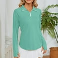 thumbnail image 5 of WMTBSRSW Women's Sun Protection Long Sleeve Shirts UPF 50+ UV Half Ziper Shirt with Thumb Holes Lightweight Workout Hiking Running Athletic Tops, 5 of 5