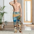 thumbnail image 6 of Fotbe Coastal Style Garden Villa Men's Pajama Pants,Sleepwear Pants,Pj Bottoms Drawstring And Pockets-Medium, 6 of 7