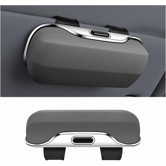 Chasenew Sunglasses Holder for Car Sun Visor, Protective Automotive Eyeglasses Storage Case Hanger, Soft Vehicle Interior Glasses Organizer Box Accessories, Universal for SUV Sedan Truck (Beige)