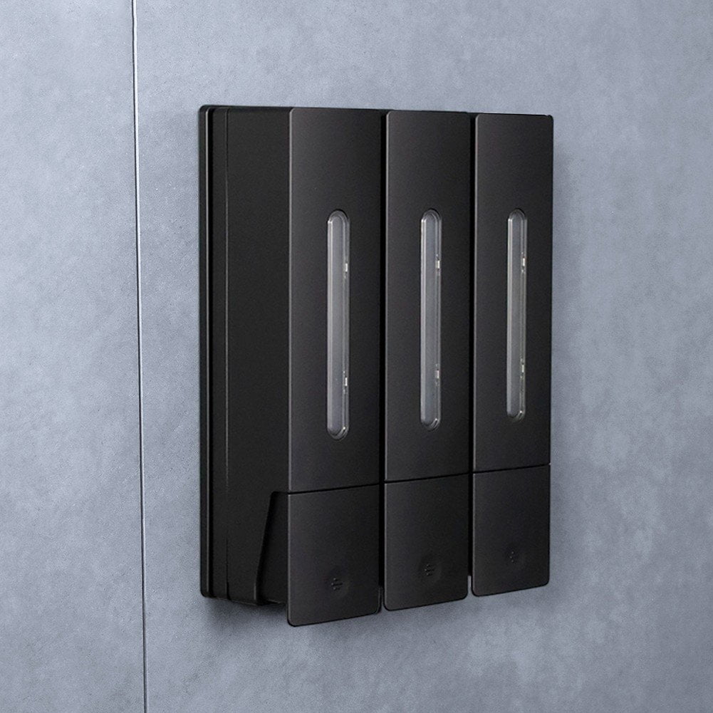 Shampoo and Conditioner Dispenser Shower Soap Dispenser Shower Dispenser 3 Chamber No Drill Shampoo Dispenser, Wall Mounted for Home Hotel