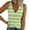 Green #811, variant on Camisole Tops for Women Women's Summer V Tie Button Stripe Printed Strip Fabric Loose Casual Tank Top Basic Tanks