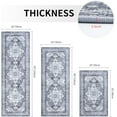 thumbnail image 2 of Kitchen Rugs Sets of 3 Non Slip Washable Kitchen Mats for Floor 3 Piece Kitchen Runner Rug Set Super Soft Area Rugs for Kitchen Laundry Room Entryway Grey, 2 of 6