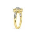 thumbnail image 3 of FB Jewels 10kt Yellow Gold Womens Round Diamond Milgrain Cable Cluster Ring 1/8 Cttw, 3 of 4