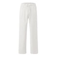 thumbnail image 2 of XDZJLR Men's Casual Pants Male Solid Full Length Loose Button Pocket Drawstring Fashion 更多 Trousers, 2 of 4
