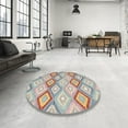 thumbnail image 4 of Ahgly Company Machine Washable Indoor Round Contemporary Tan Brown Area Rugs, 7' Round, 4 of 7