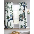 thumbnail image 2 of Blueberry Spring Leaves Sheer Curtains 84 Inch Length 2 Panels Set for Living Room/Bedroom, Farmhouse Botanical Branches Kitchen Curtains Grommet Semi-Sheer Curtains Window Treatments 42"x84"x2, 2 of 7