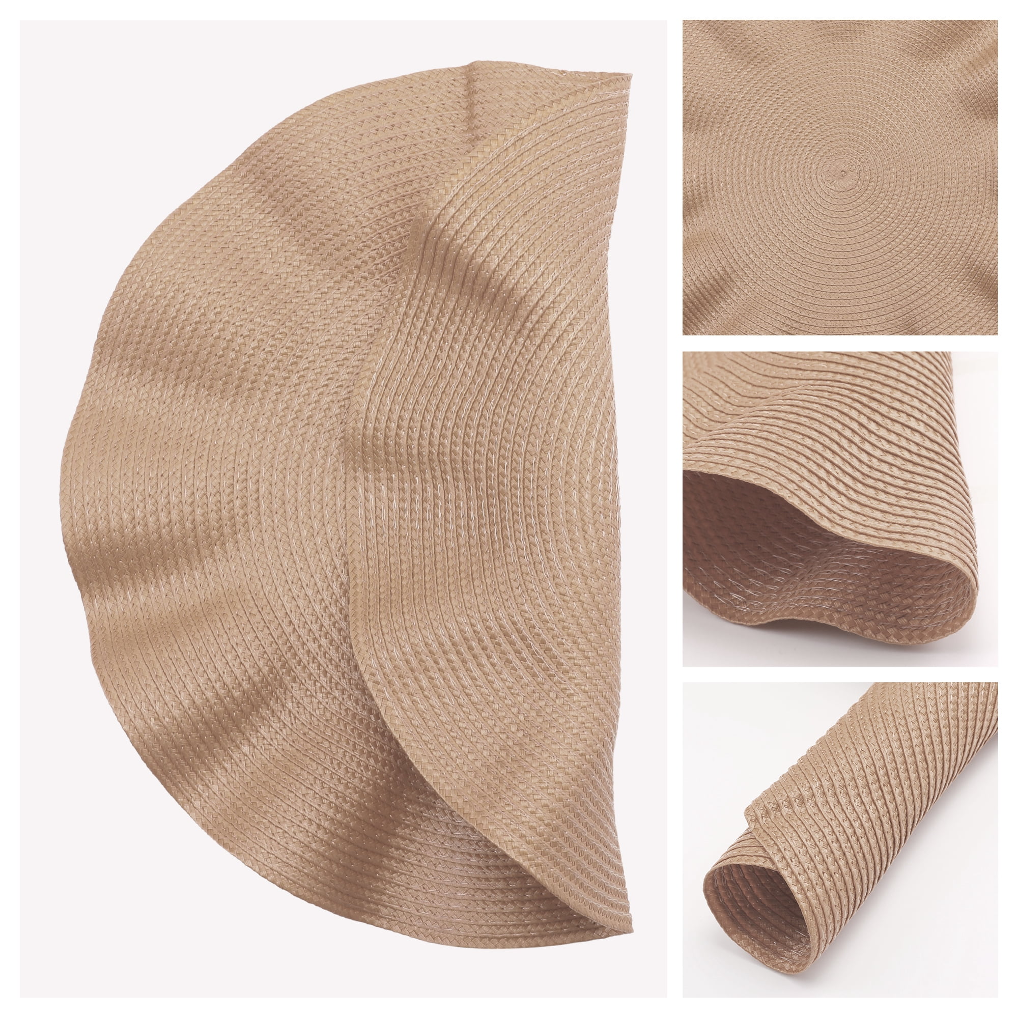 Unique Bargains Set of 6 Washable Farmhouse Placemats Indoor Champagne