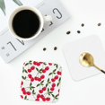 thumbnail image 4 of Gaeub Cherry Print 4 Pcs Leather Coasters for Drinks ,Drink Coasters Sets,Drink Table Cup Coasters for Living Room Kitchen Coffee Decor-Square, 4 of 6