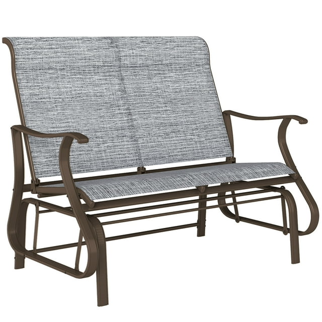 Outsunny Chaise Berçante d'Extérieur pour 2 Personnes pour l'Extérieur, Cour Arrière, Gris Foncé
