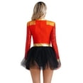 thumbnail image 2 of TiaoBug Womens Circus Ringmaster Costume One Piece Leotard Dress Halloween Party Lion Tamer Roleplay Tutu Dress Red L, 2 of 7