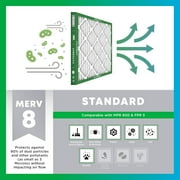 Filterbuy 10x20x1 Air Filter MERV 8 Dust Defense, Pleated HVAC AC Furnace Filter Replacement, 4-Pack