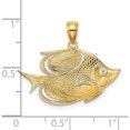 thumbnail image 3 of 14K Yellow Gold 2-D Polished Textured Fish Charm (14.2 X 25.3) Made In United States k7753, 3 of 5