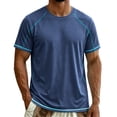 thumbnail image 5 of hlysgo Mens Workout Quick Dry Shirts Athletic Moisture Wicking Running Gym Mesh Shirt Performance Lightweight T-Shirts Dark Blue,6XL, 5 of 5