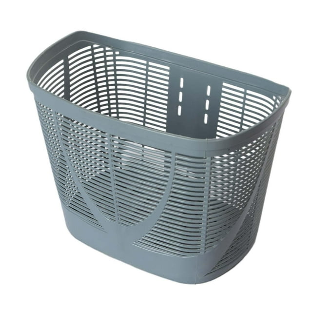 Cesta delantera para bicicleta, cesta de almacenamiento para manillar, cesta tejida, cesta multifuncional para ciclismo, cesta para bicicletas plegabl Gris