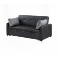thumbnail image 4 of Modern Black PU Leather 69"W Convertible Sleeper Sofa with USB & Power, 4 of 8