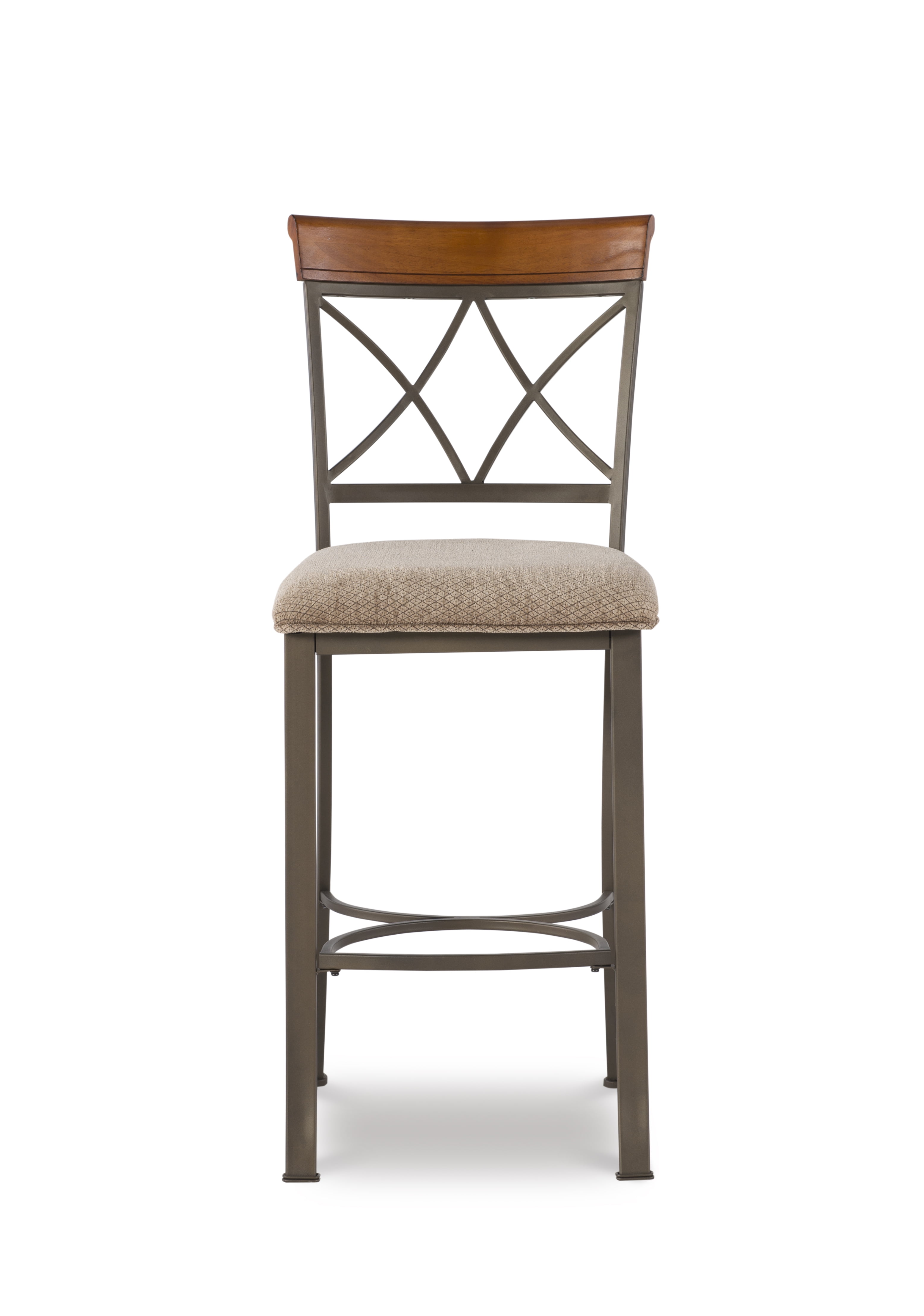 Powell Roselyn 29" Indoor Square Metal Bar Stool, Pewter