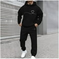 thumbnail image 2 of Jinhomg Mens Holiday Outfit Sets 2 Piece Valentine's Day Sweatsuits Big and Tall Comfy Long Sleeve Hoodies with Elastic Waist Joggers Limited Time Black XXXL, 2 of 6