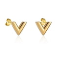 thumbnail image 1 of Stylish Earrings, V-shape - Gold, 1 of 4