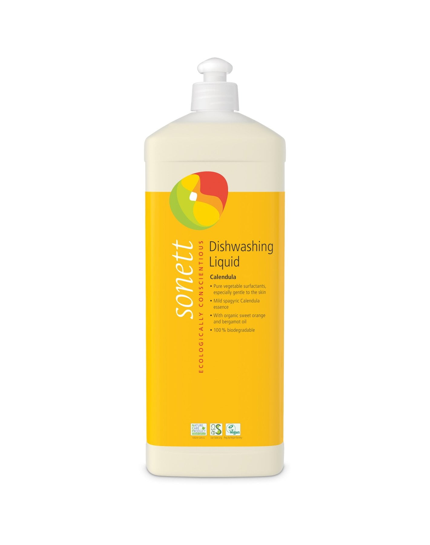 Sonett Organic Liquid Dish Soap, Orange Scent, 34 Fluid Ounce, 6 Count