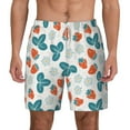 thumbnail image 3 of Uemuo Floral Strawberr Pattern Mens Swim Trunks Quick Dry Board Shorts with Mesh Lining, Stretch Beach Shorts Quick Dry No-Chafing Board Shorts-Large, 3 of 9