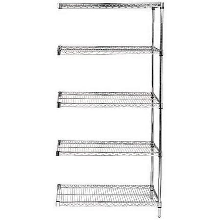 

21 Deep x 72 Wide x 54 High 5 Tier Chrome Add-On Shelving Unit