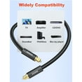 thumbnail image 4 of VANAUX Optical Audio Cable, TOSLINK S/PDIF Digital Optic Cord, Fiber Audio Cable, Gold-Plated, Nylon Braided for Home Theater,Sound Bar,TV,PS4,Xbox,PlayStation(3.3ft/1m), 4 of 7