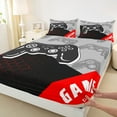thumbnail image 3 of Manfei Cartoon Gamepad Twin Sheet Sets for Boys, Geometric Honeycomb Twin Fitted Sheet, Moden Gaming Lover Flat Sheet, Super Cozy Room Decor, 3-Piece, 3 of 7