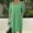 Green, variant on Kmdttou Plus Size Summer Dress for Women's Fashionable Loose Casual Dress Straight Tube Solid Color Pocket Round Neck Medium Length Dress Short Sleeved Round Neck Dress