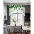 thumbnail image 3 of Spring Leaves Vines Swag Valances for Windows, Small Curtains Drapes, Pastoral Green Botanical Leaf Kitchen Window Curtains Over Sink Rod Pocket Window Treatment Valance for Bedroom/Bathroom 56"x36", 3 of 5