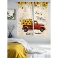 thumbnail image 3 of Sunflower Truck Sheer Curtains 72 Inch Length 2 Panels Set Window Treatments, Yellow Floral Summer Botanical Elegant Pastoral Rod Pocket Semi Curtains for Living Room/Bedroom/Kitchen, 104"W x 72"L, 3 of 7
