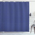 thumbnail image 1 of Ambesonne Retro Shower Curtain, White Polka Dotted Tile, 69"Wx70"L, White and Indigo, 1 of 3