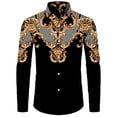 thumbnail image 2 of Camisa de manga larga con estampado 3D de cadena de flores doradas de lujo 2024 para hombre, ropa informal de diseñador para hombre, camisas con botones de solapa, 2 of 5