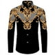 thumbnail image 2 of Camisa de manga larga con estampado 3D de cadena de flores doradas de lujo 2024 para hombre, ropa informal de diseñador para hombre, camisas con botones de solapa, 2 of 5