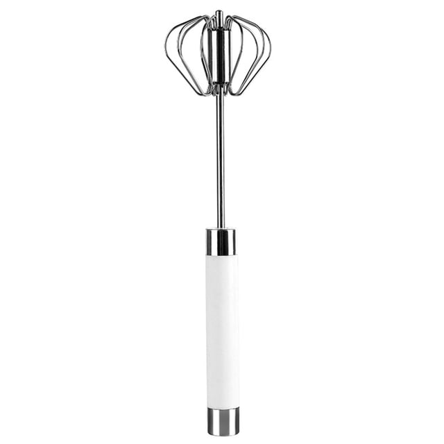 12in Semi-automatic Eggbeater Stainless Steel Hand Push Egg Whisk Kitchen Whisk