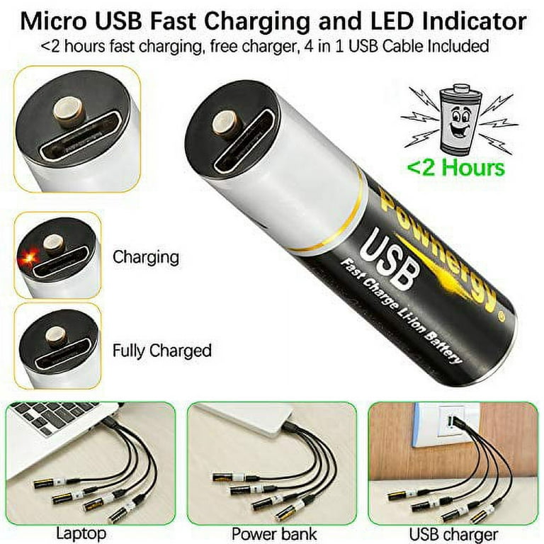 Piles rechargeables SAVE_IT en micro USB LR6 AA - 1000mAh (blister 2)